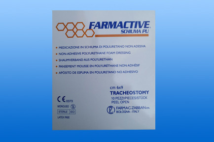 Habszivacs kötszer gégekanülhöz - FARMACTIVE 6x9 cm