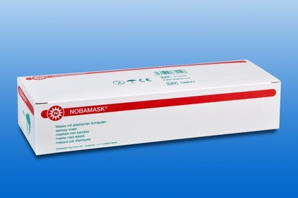 Szájmaszk NOBA OP MASKE gumis, 2 rétegű papír fehér – termékkép