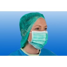 Szájmaszk NOBA OP MASKE gumis, 3 rétegű (zöld)