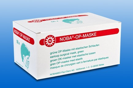 Szájmaszk NOBA OP MASKE gumis, 3 rétegű zöld – termékkép