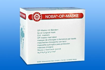 Szájmaszk NOBA OP MASKE megkötős, szemüvegeseknek (zöld)