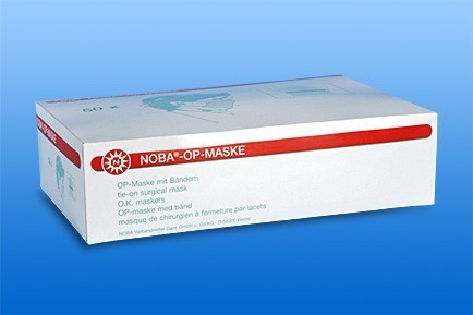 Szájmaszk NOBA OP MASKE megkötős, plexi szemvédővel (zöld)