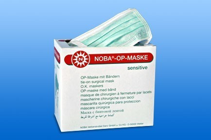 Szájmaszk NOBA OP MASKE megkötős, sensitive zöld – termékkép