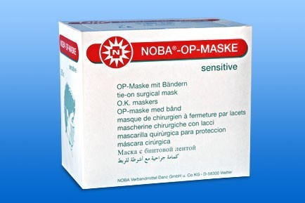 Szájmaszk NOBA OP MASKE megkötős, sensitive zöld – termékkép