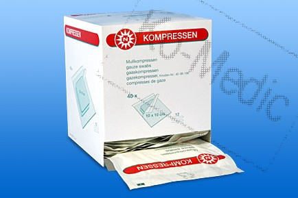 Mull lap hajtogatott, szőtt, steril, 16 réteg, 5 mull/cso, 10x10cm, 15 cso/do