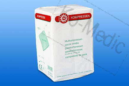 Mull lap, hajtogatott, szőtt, nem steril, 12 réteg, 10x10 cm, 100 mull/cso