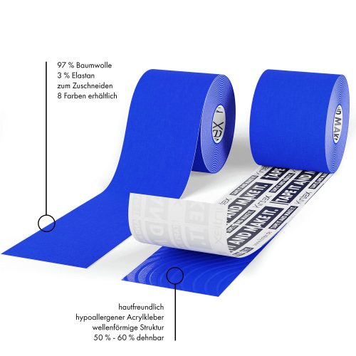 Egyszínű kineziológiai szalag, zöld, 5cm x 5m